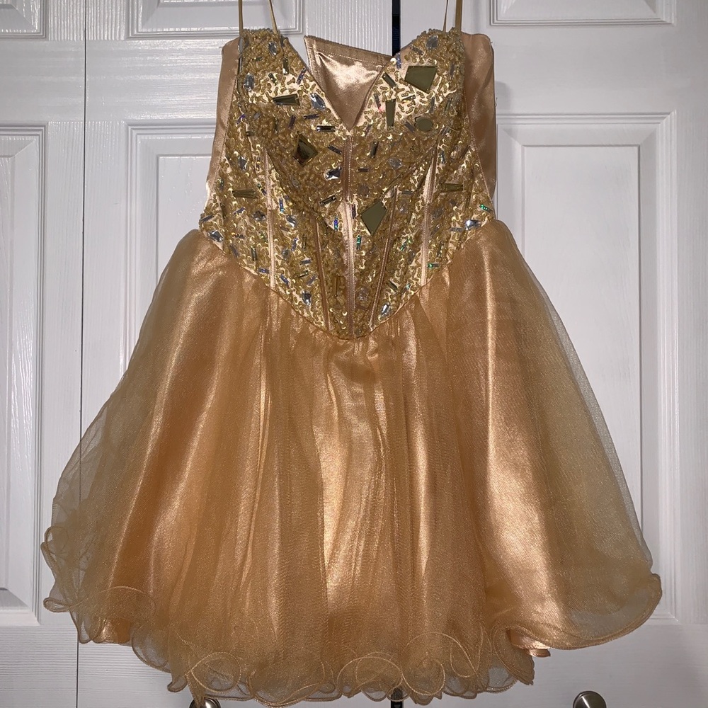 Gold with bling Prom Dress